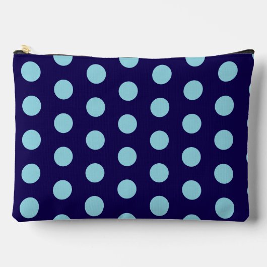 Vette lichte blauwe stippen op marineblauw etui (Voorkant)