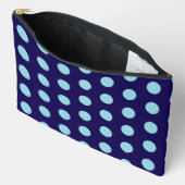 Vette lichte blauwe stippen op marineblauw etui (Open)