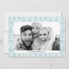 Vette liefde blauwe fotovalentijndag feestdagenkaart