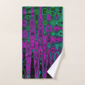 Vette Magenta Abstracte Groovy Atomic Waves Bad Handdoek (Handdoek)