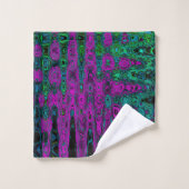 Vette Magenta Abstracte Groovy Atomic Waves Bad Handdoek (Wasdoekje)