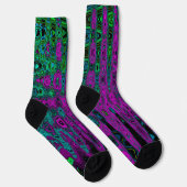 Vette Magenta Abstracte Groovy Atomic Waves Sokken (Rechts)