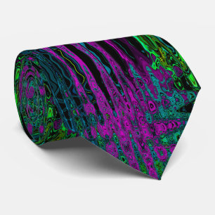 Vette Magenta Abstracte Groovy Atomic Waves Stropdas