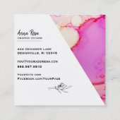 *~* Vette marmer Abstracte organische Waterverf Vierkante Visitekaartje (Achterkant)