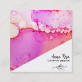 *~* Vette marmer Abstracte organische Waterverf Vierkante Visitekaartje (Voorkant)