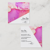 *~* Vette marmer Abstracte organische Waterverf Vierkante Visitekaartje (Voorkant / Achterkant)