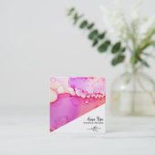 *~* Vette marmer Abstracte organische Waterverf Vierkante Visitekaartje (Staand voorkant)