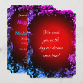 Vette meerkleurige Abstracte huwelijksuitnodiginge Kaart (Voorkant / Achterkant)