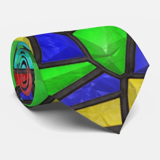 Vette meerkleurige marmer-mozaïek, onregelmatige v stropdas (Opgerold)