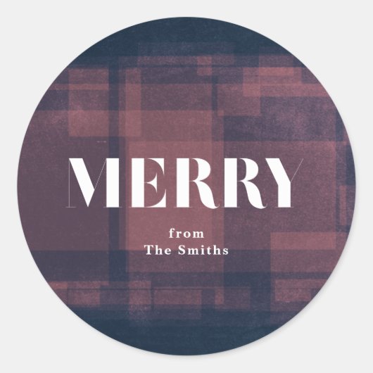 Vette Merry Navy Chalk Kerstfeestdag Sticker (Voorkant)