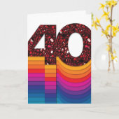 Vette mijlpalen 40 - Jubileum Kaart (Gele Bloem)