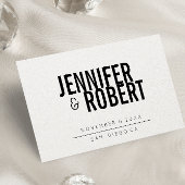 Vette, minimale, moderne ZWARTE BESPAAR DE DATUM Aankondigingskaart