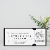 Vette Minimalistische Moederdag Brunch Voucher Kaart (Staand voorkant)