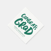 Vette moderne afstudeerder groene graduatie party servet (Hoek)