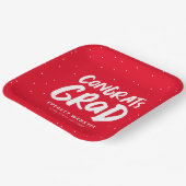 Vette moderne afstudeerder rode afgestudeerden papieren bordje (Gebogen)