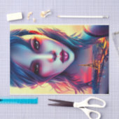 Vette moderne artistieke Vrouw Parijs Eiffeltoren Tissuepapier (Craft)