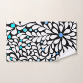 Vette moderne bloemen met blauw blauwgroen ombre bad handdoek (Handdoek)