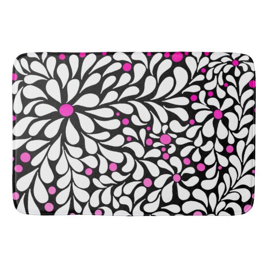 Vette moderne bloemen met roze ombre badmat (Voorkant)