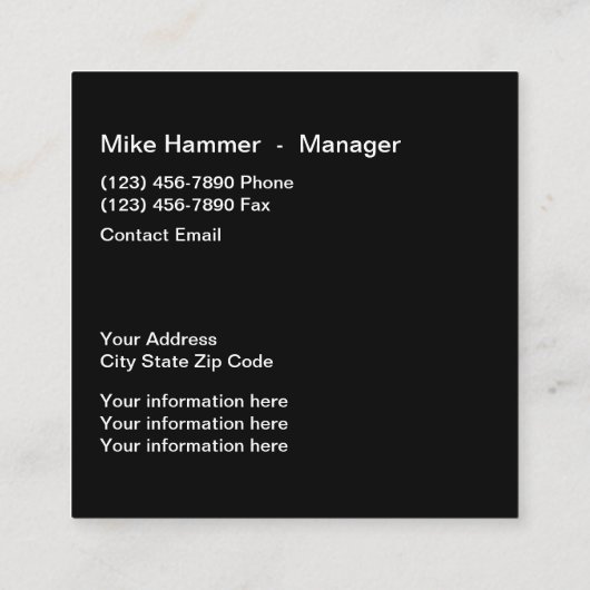 Vette moderne constructie vierkante visitekaartje (Achterkant)