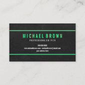 Vette moderne donkergrijs met Neon Green Accidents Visitekaartje (Achterkant)