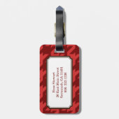 Vette moderne grijze houndstooth met monogram bagagelabel (Achterkant verticaal)