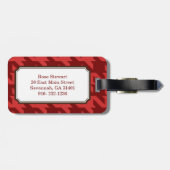 Vette moderne grijze houndstooth met monogram bagagelabel (Achterkant horizontaal)