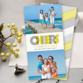 Vette moderne kaas naar het nieuwe jaar 2 fotocoll feestdagenkaart