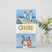 Vette moderne kaas naar het nieuwe jaar 2 fotocoll feestdagenkaart (Staand voorkant)