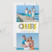 Vette moderne kaas naar het nieuwe jaar 2 fotocoll feestdagenkaart (Voorkant)