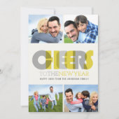 Vette moderne kaas naar het nieuwjaarsfotocollage feestdagenkaart (Voorkant)