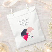 Vette moderne marine en roze roze bruine bruidssch bedankzakje (Geknipt)