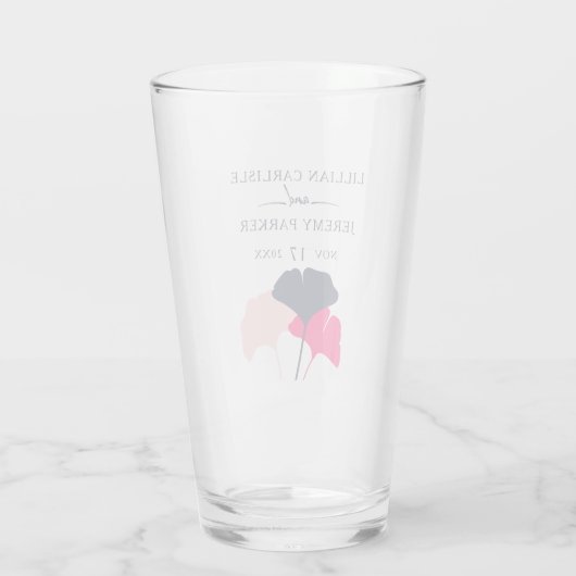 Vette moderne marine en roze roze bruine bruidssch glas (Achterkant)