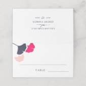 Vette moderne marine en roze roze bruine bruidssch plaatskaartje (Buitenkant ongevouwen)