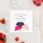 Vette moderne marine en roze roze bruine bruidssch servet (Insitu)