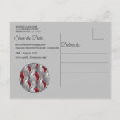 Vette, moderne, metalen 3D Red Grey Texture Kijk Aankondigingskaart (Achterkant)