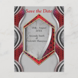 Vette, moderne, metalen 3D Red Grey Texture Kijk Aankondigingskaart