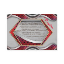 Vette, moderne, metalen 3D Red Grey Texture Kijk