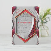 Vette, moderne, metalen 3D Red Grey Texture Kijk Kaart (Staand voorkant)