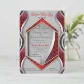 Vette, moderne, metalen 3D Red Grey Texture Kijk Kaart (Staand voorkant)