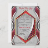 Vette, moderne, metalen 3D Red Grey Texture Kijk Kaart (Voorkant)