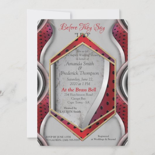 Vette, moderne, metalen 3D Red Grey Texture Kijk Kaart (Voorkant)