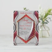 Vette, moderne, metalen 3D Red Grey Texture Kijk Kaart (Staand voorkant)