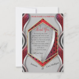 Vette, moderne, metalen 3D Red Grey Texture Kijk RSVP Kaartje