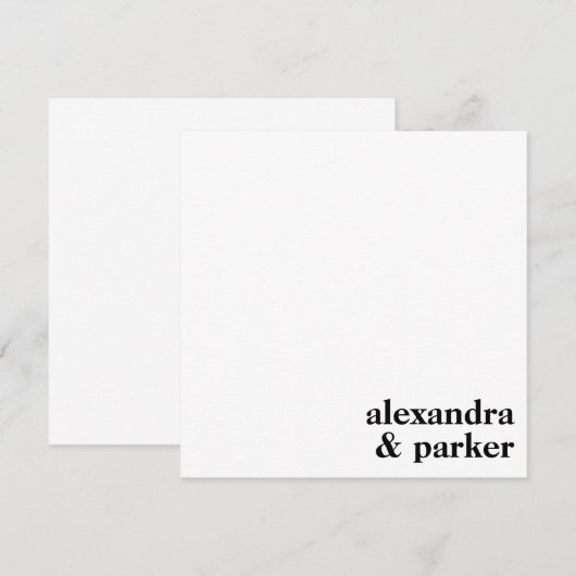 Vette moderne minimalistische typografie Couple Na Notitiekaartje (Voorkant / Achterkant)