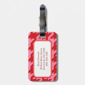 Vette moderne monogram voor roze en roze hardehond bagagelabel (Achterkant verticaal)