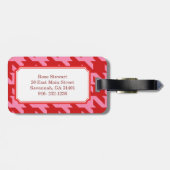 Vette moderne monogram voor roze en roze hardehond bagagelabel (Achterkant horizontaal)