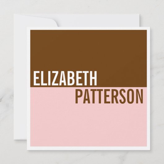 Vette moderne roze en bruine zoete zestien uitnodi kaart (Achterkant)