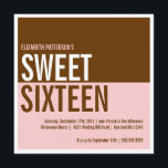 Vette moderne roze en bruine zoete zestien uitnodi kaart<br><div class="desc">Vette kleuren,  deze in trendy kietelroze en chocoladebruin - het is een hedendaags ontwerp voor een hedendaags meisje.  Beschikbaar in een verscheidenheid van populaire kleuren,  of contacteer me en ik zal blij zijn om uw douanekleurregeling te creëer.</div>