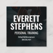 Vette moderne trainer voor zwarte en witte fitness vierkante visitekaartje (Voorkant)