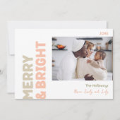 Vette moderne vrolijkheid en heldere vier foto feestdagenkaart (Voorkant)